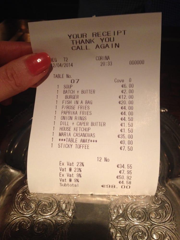 Menu at Brookwood steakhouse, Dublin, 141 Baggot Street Lower