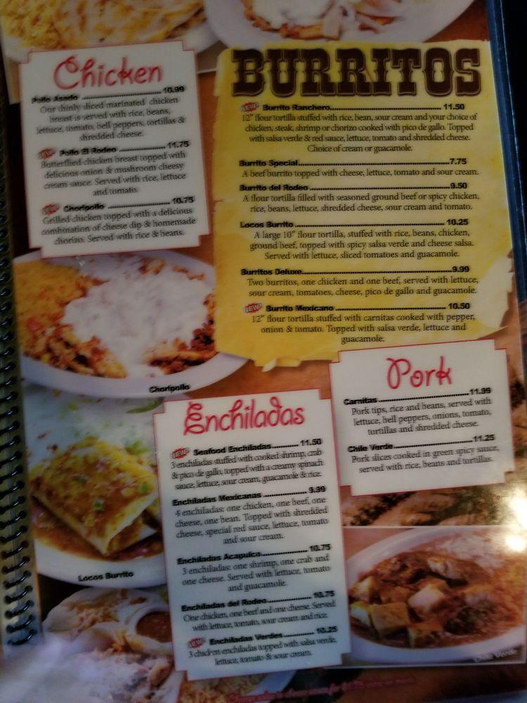 Menu at El Rodeo Mexican Restaurant, Urbandale, Douglas Ave