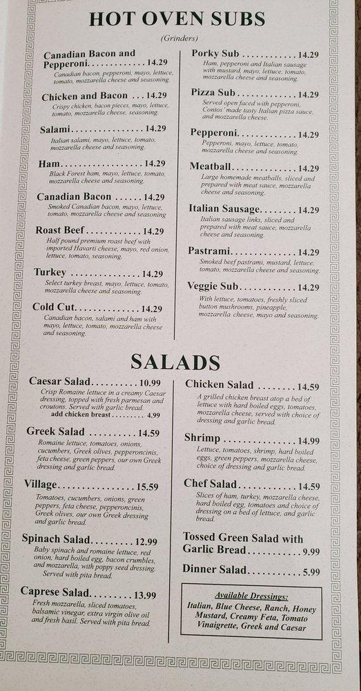 Menu at Contos Pizza & Pasta pizzeria, Lake Stevens