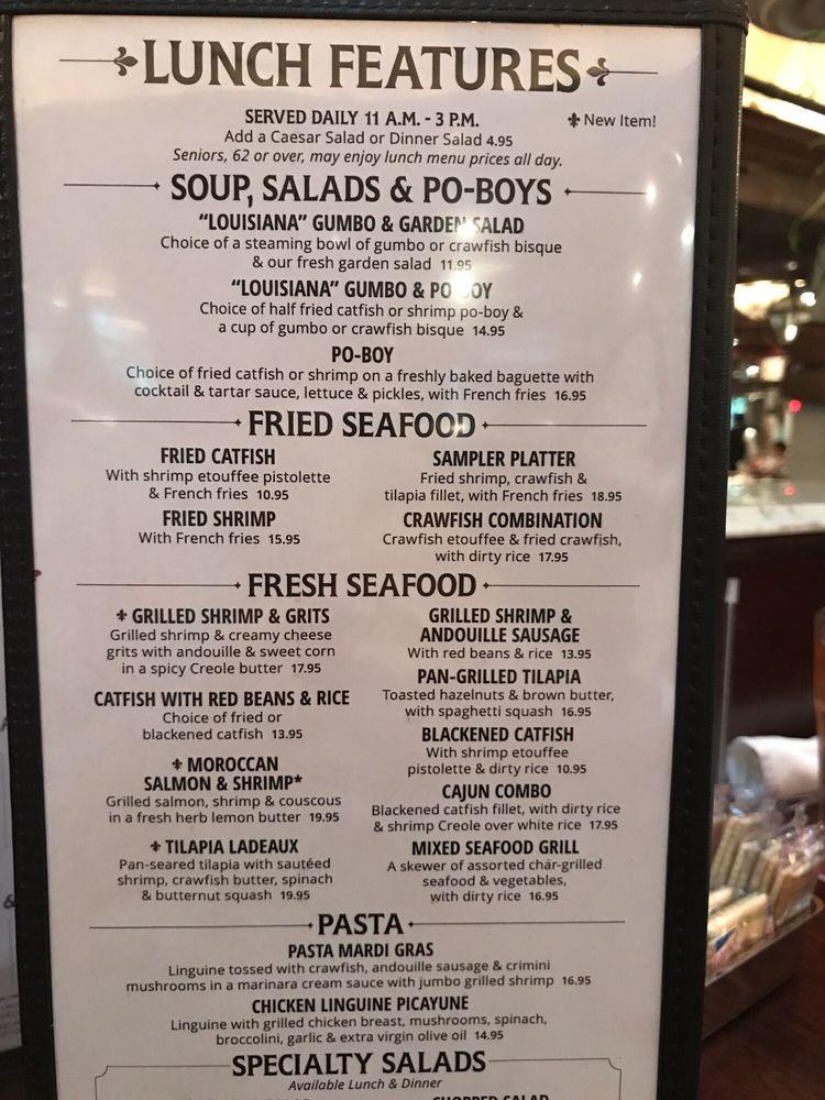 Menu at Pappadeaux Seafood Kitchen restaurant, Marietta, Windy Hill Rd SE
