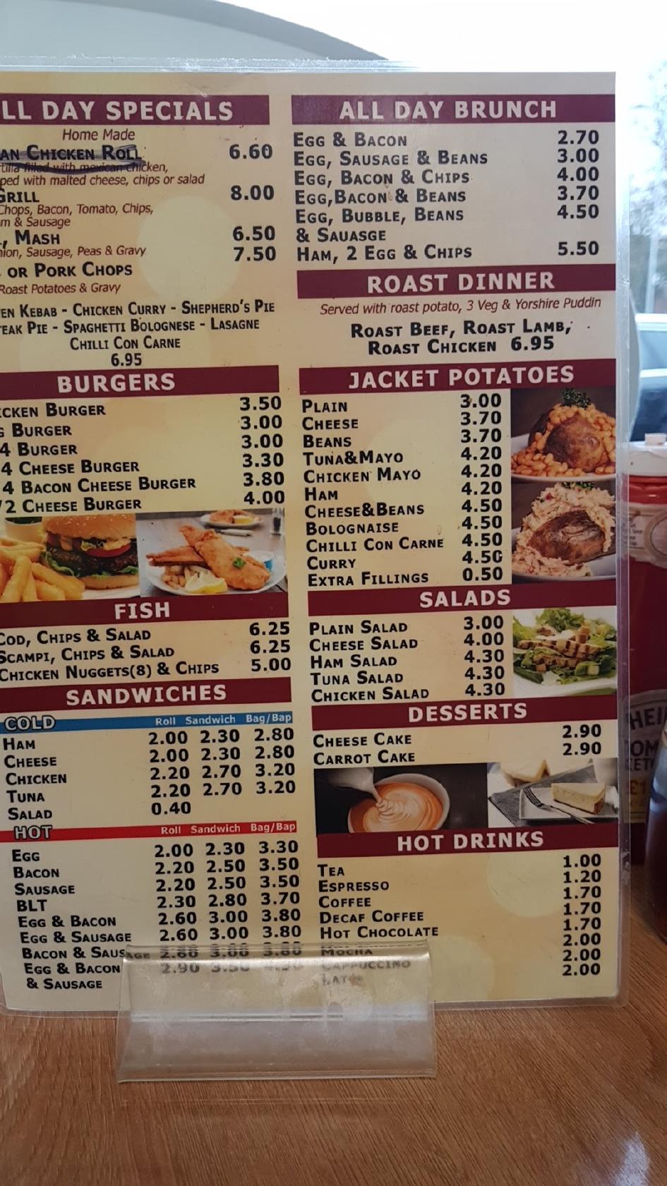 Menu at Birchwood Cafe, Hatfield