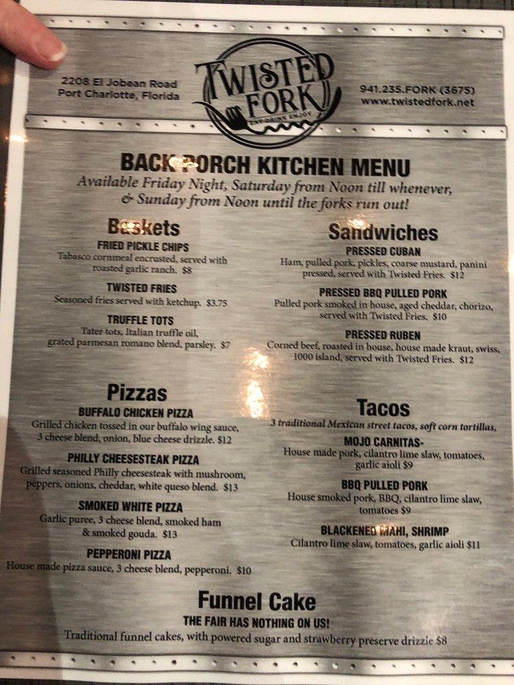 Menu at The Twisted Fork pub & bar, Port Charlotte