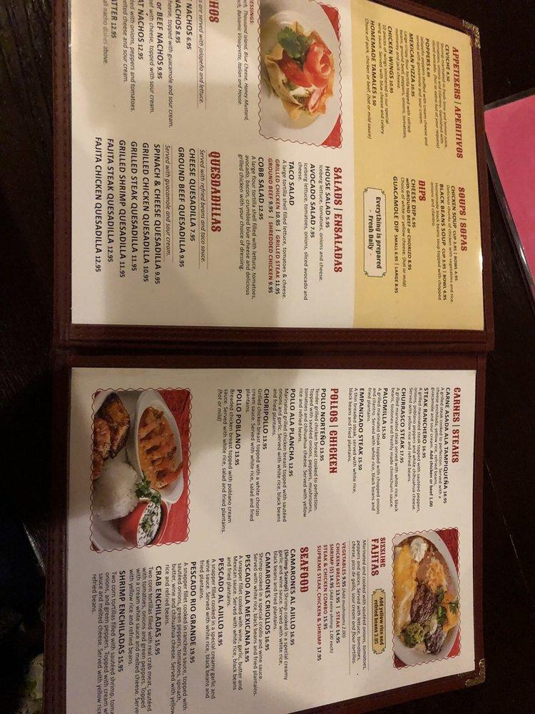 Menu at Casa Linda restaurant, Boynton Beach