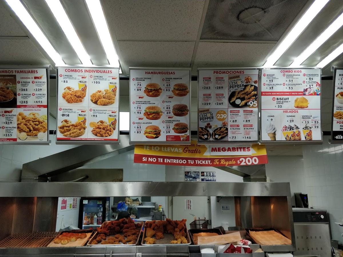 Menu at Church's Chicken restaurant, Nuevo Laredo, Blvd. Revolución 8540