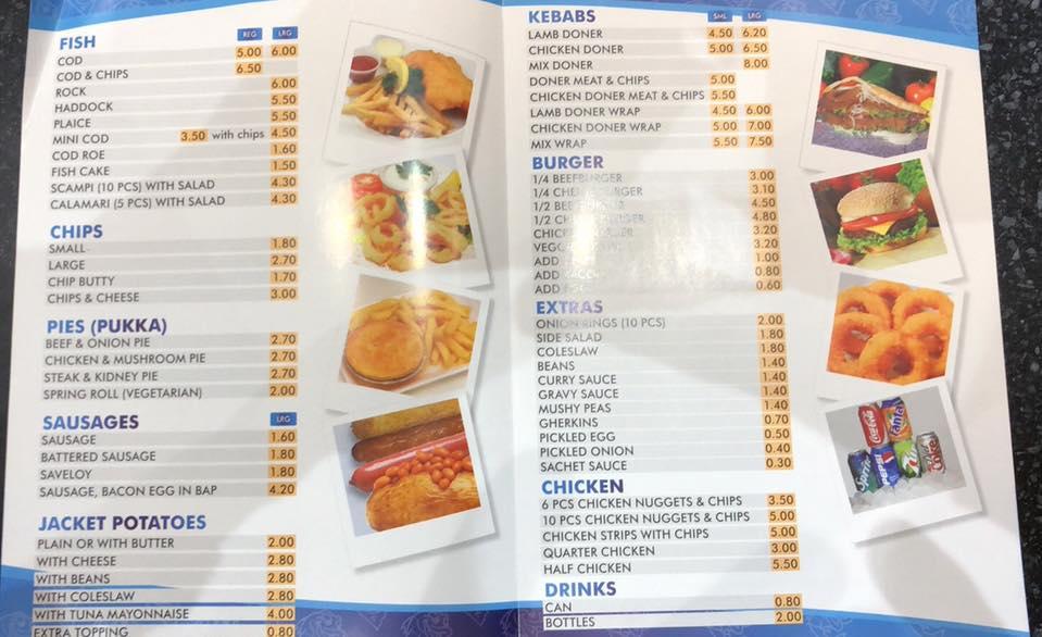 Menu at Ocean's Fish And Chips fast food, Tring