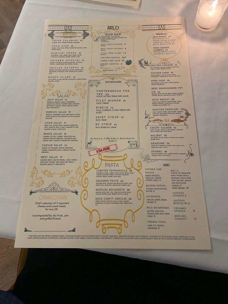 Menu At Arlo Kitchen Bar Northport