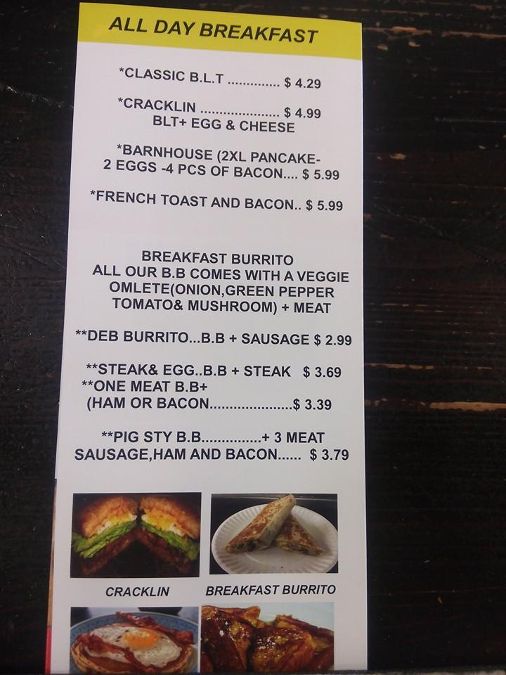 Menu at Morse Road Mini Mart Barnyard subs & Pizza, Columbus