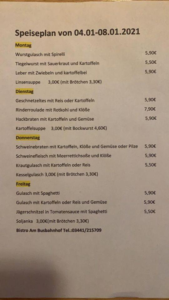 Speisekarte von Bistro Am Busbahnhof restaurant, Zeitz