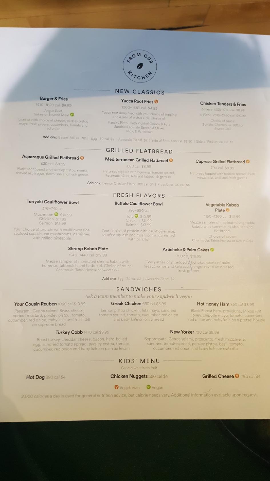 Menu at Green State Bar, East Lansing