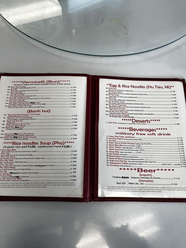 Menu at Kim Long Restaurant, Biloxi