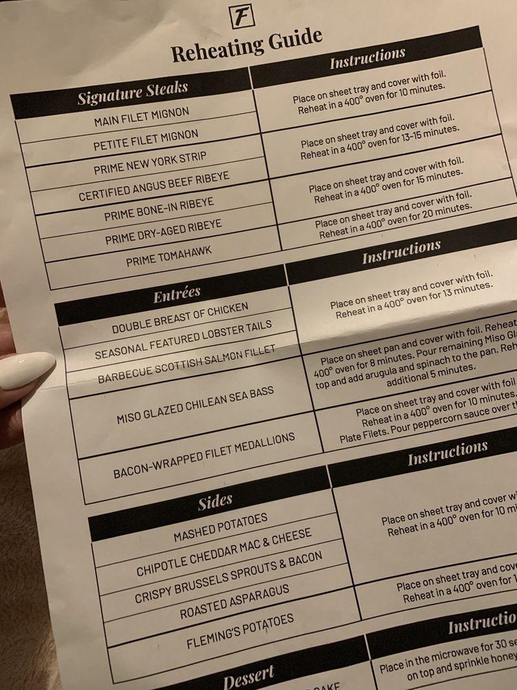 Menu at Fleming’s Prime Steakhouse & Wine Bar, Winter Park, 933 N