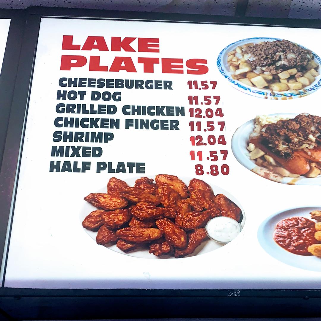 Menu at Lake Hots restaurant, Rochester