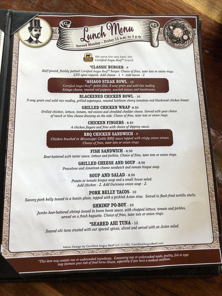 Menu at Jekyll and Hyde Taphouse Grill restaurant, Belmont