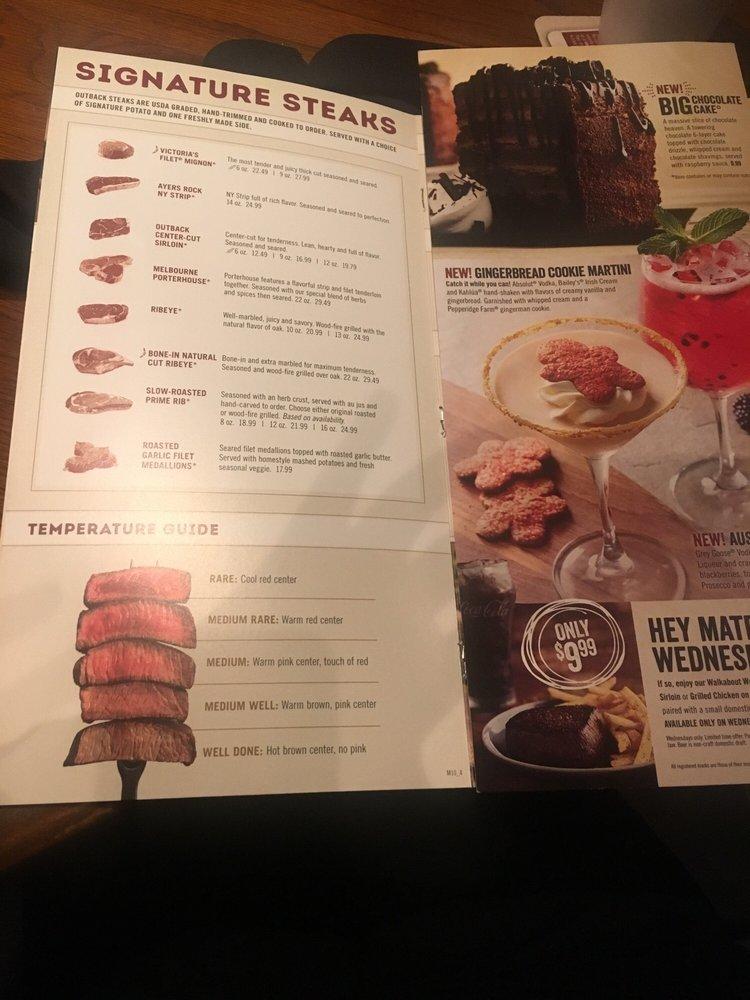 Menu at Outback Steakhouse, Delray Beach, Linton Blvd