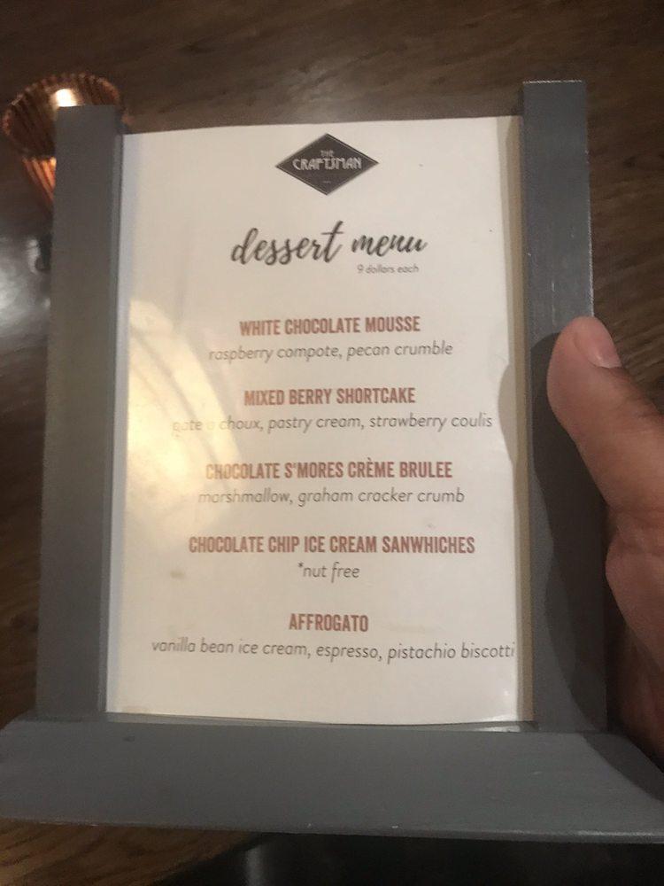 Carta del pub y bar Craftsman Wood Grille & Tap House, Fayetteville