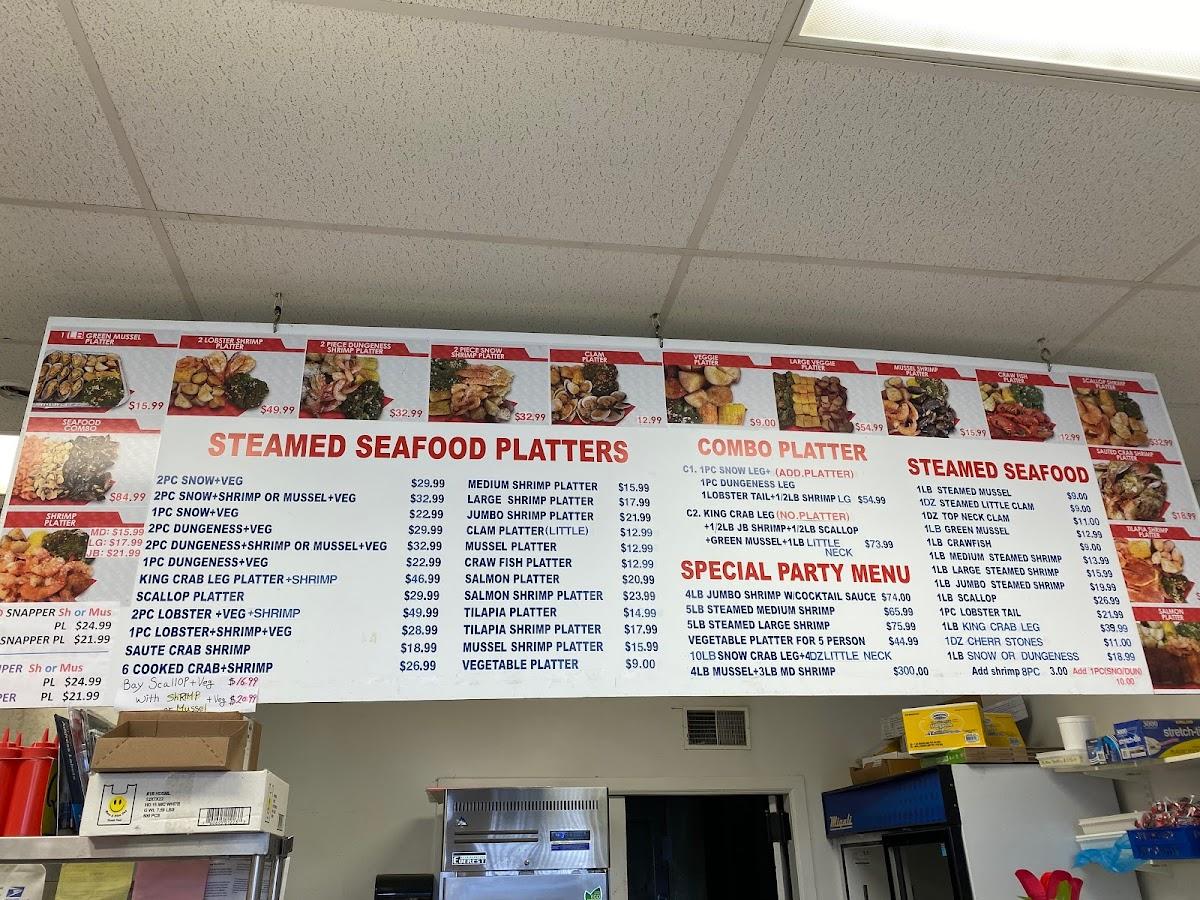 Menu at Frank's Seafood restaurant, Sharon Hill