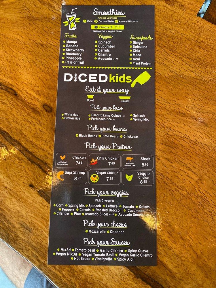 Carta del pub y bar Diced Country Walk, Richmond West