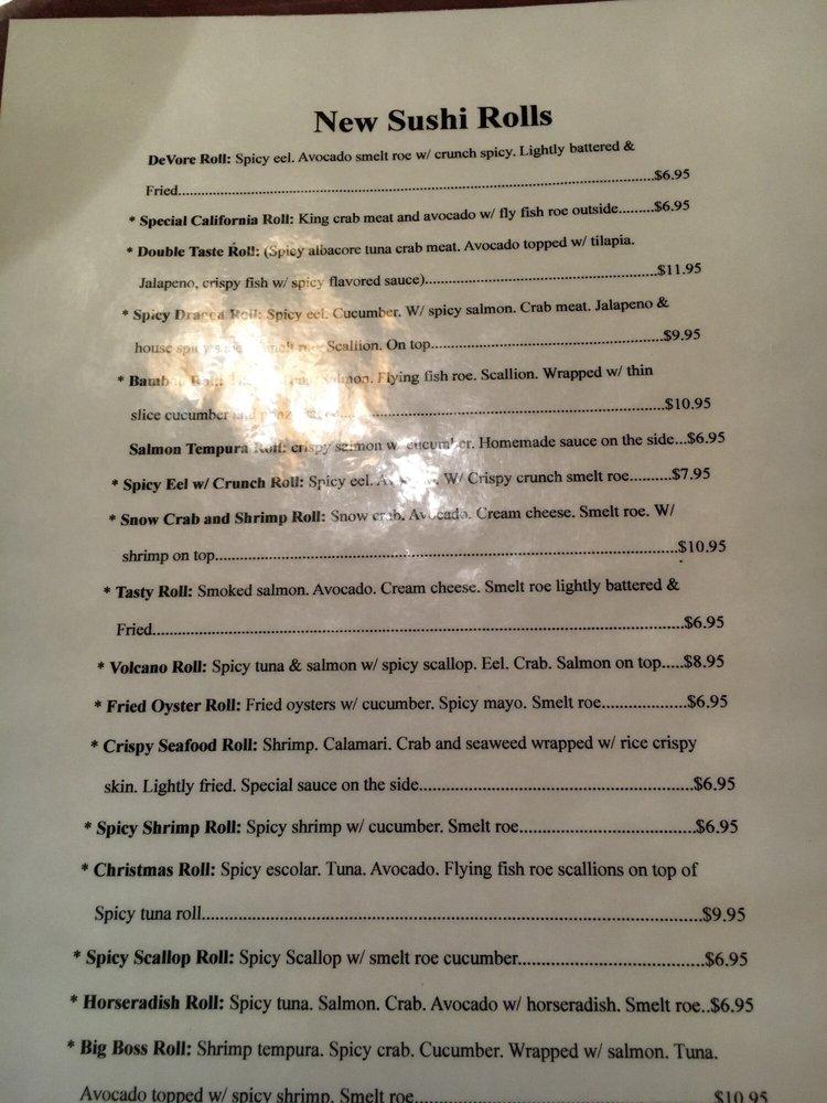 Menu at New Zealand Cafe, Charlotte