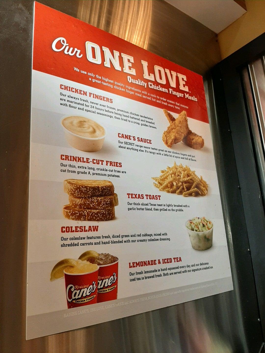 Menu At Raising Canes Chicken Fingers Fast Food Evergreen Park S