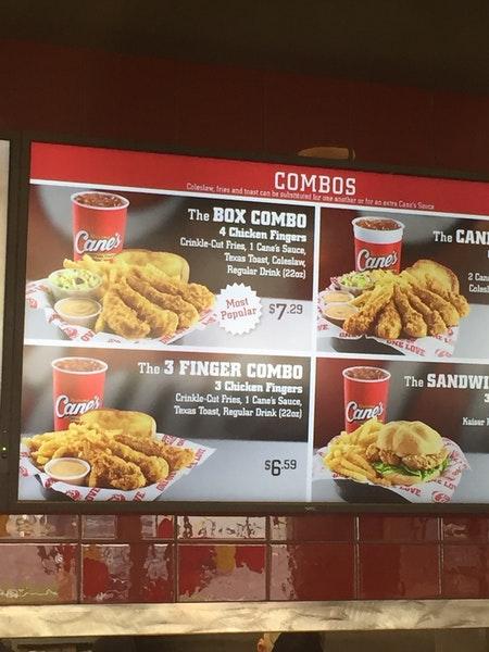 Menu at Raising Cane's Chicken Fingers fast food, Arnold