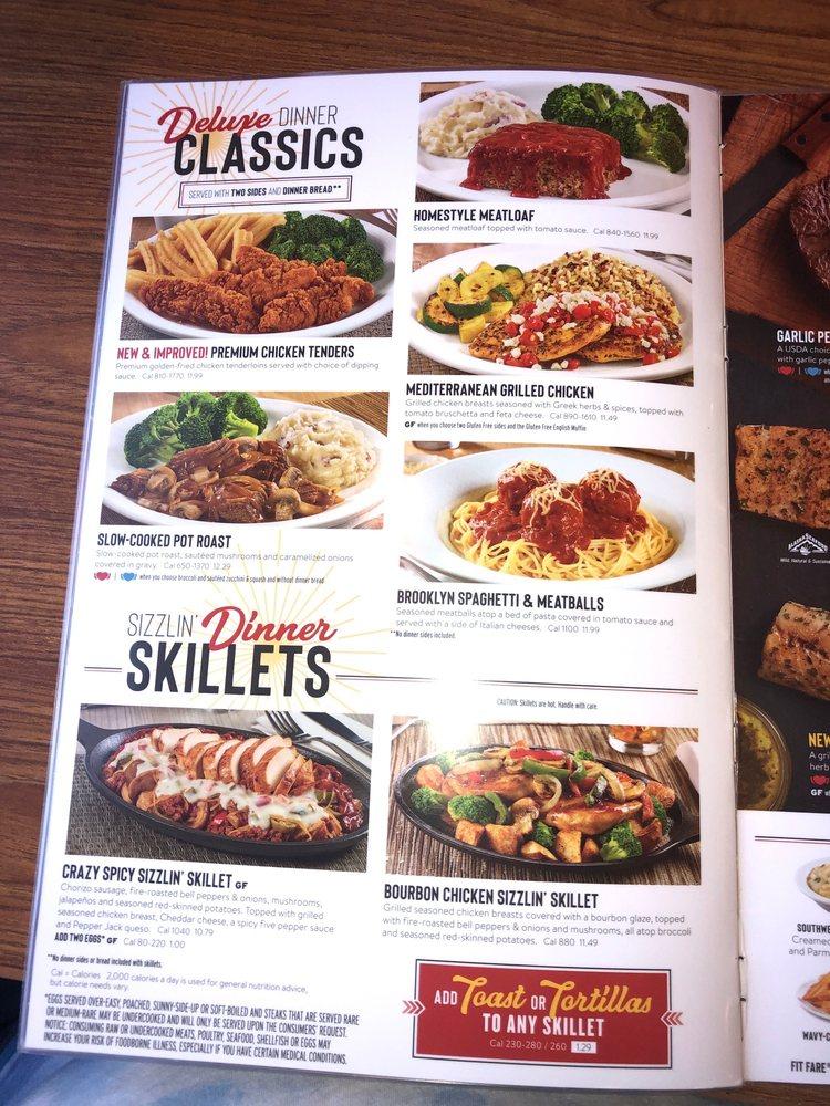 Menu at Denny's restaurant, Las Vegas, S Rainbow Blvd