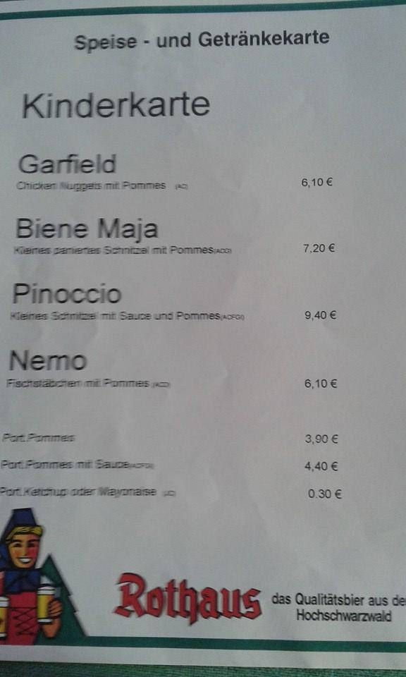Speisekarte von Zur Platte restaurant, Hornbach