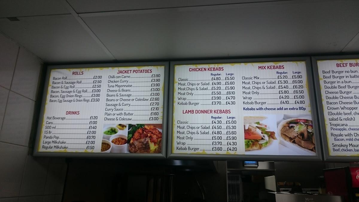 Menu at Crown Mead Fish Bar (Chick King), Thatcham