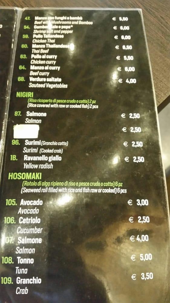 Menu di Ristorante Bambù 