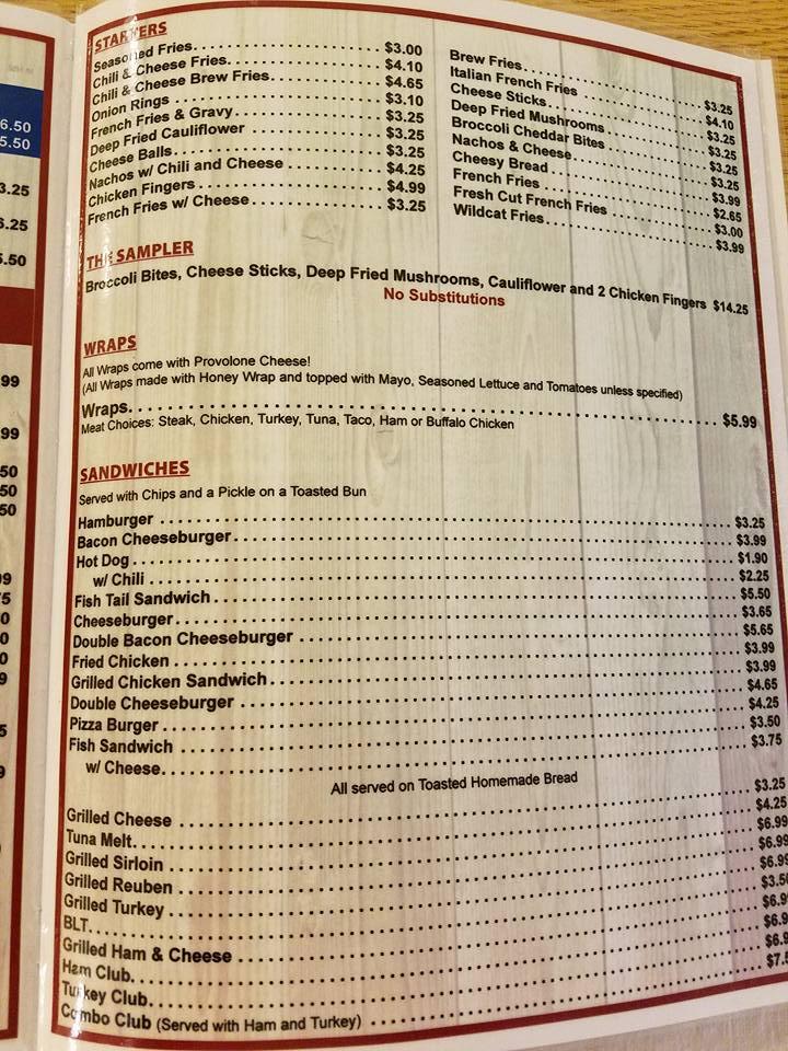 Menu at Port West Restaurant, Westernport