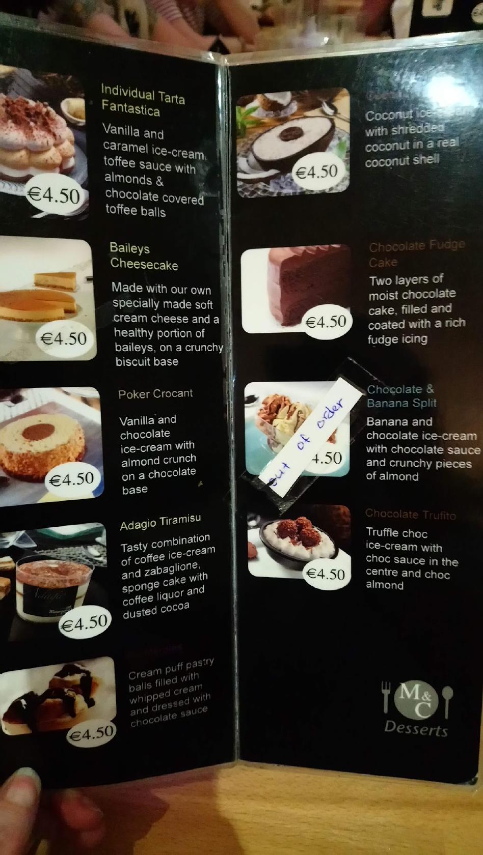 Menu at Emperor's House Restaurant, Portlaoise