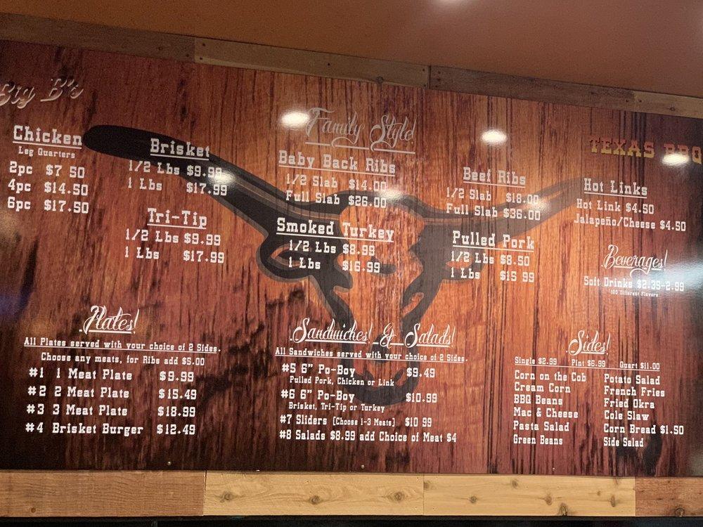Menu at Big B's Texas BBQ, Las Vegas, S Fort Apache Rd Suite 112