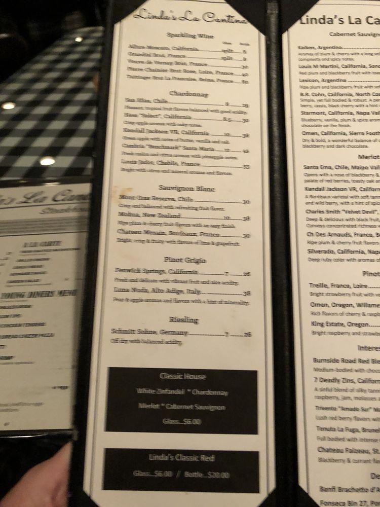 Menu at Linda's La Cantina Steakhouse, Orlando