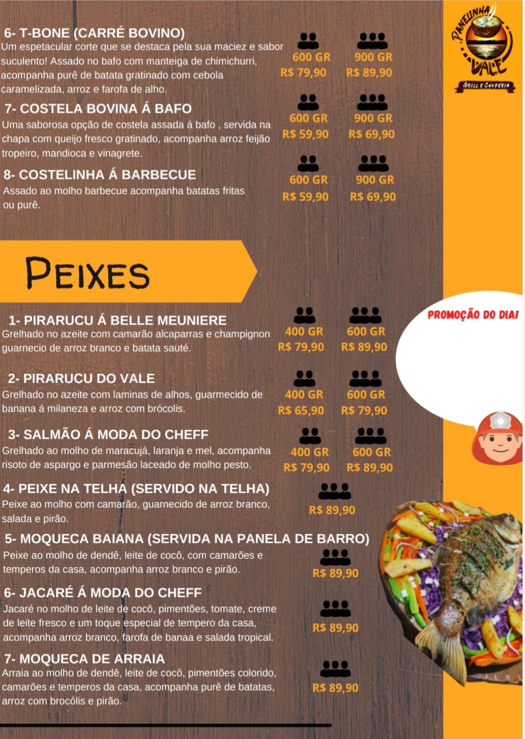 Menu em Panelinha Vale restaurante Aruanã