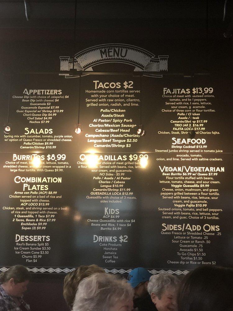 Menu at Cantina Taco Loco pub & bar, Asheboro, 138 Sunset Ave