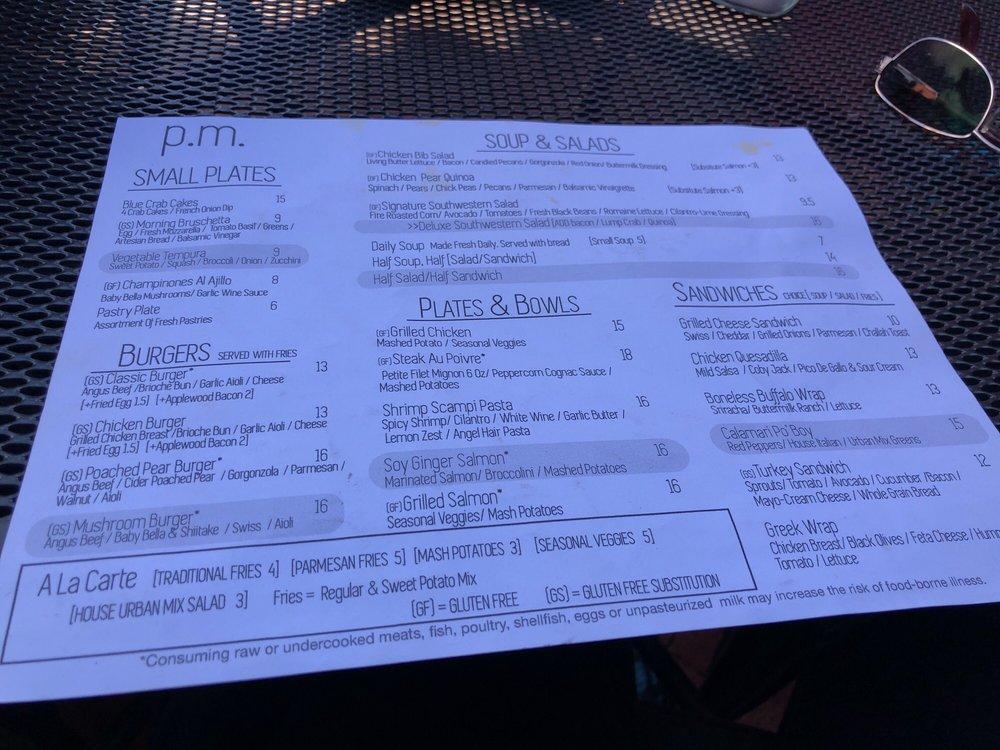 Menu at Teaspoon restaurant, Tucson