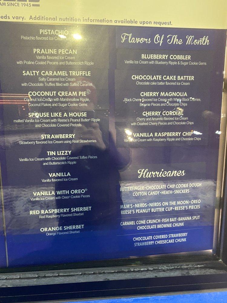 Menu at Handel's Homemade Ice Cream, Noblesville