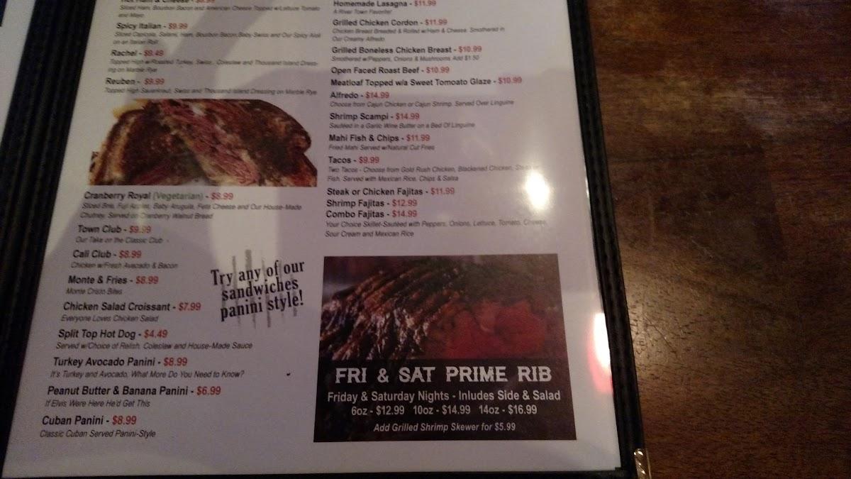 Menu at River Town Prime Steakhouse & Grill, Williamstown