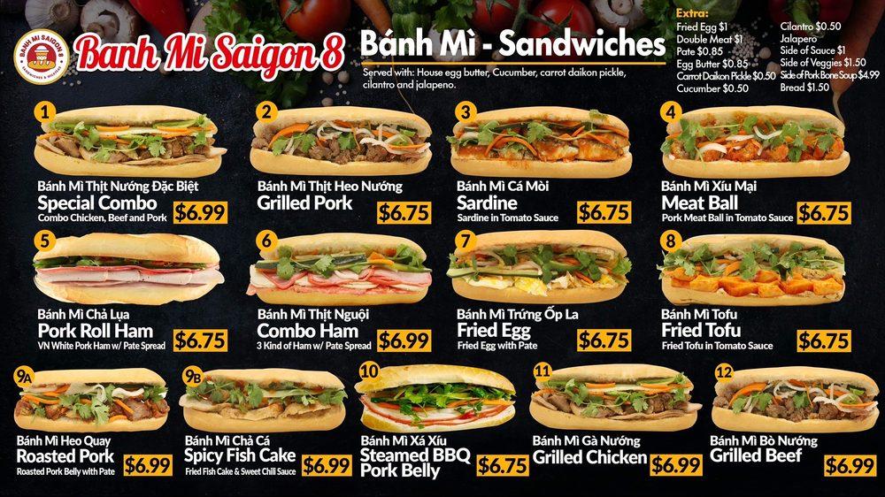 Menu At Banh Mi Saigon 8 Banh Mi Hot Pot Boba Tea Restaurant Olympia 0185