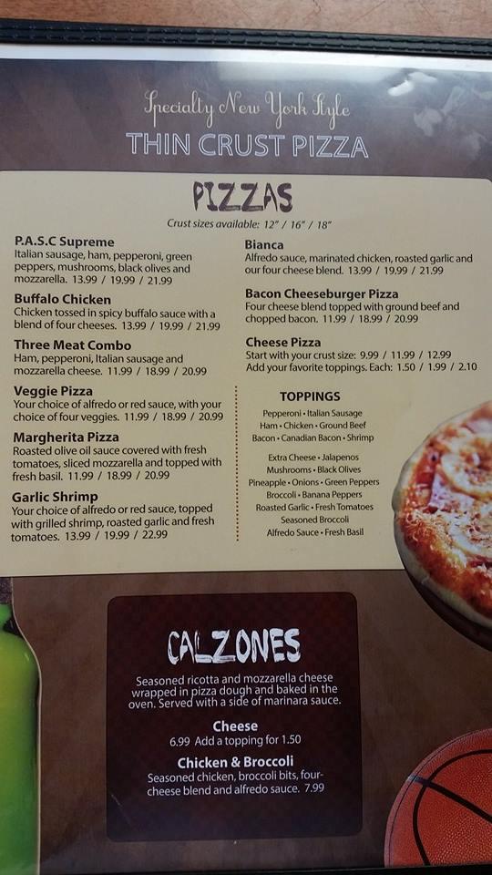 Menu at Park Avenue Sports Cafe, Beaver Dam