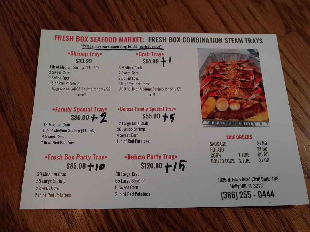 Carta del restaurante Fresh Box Seafood, Holly Hill