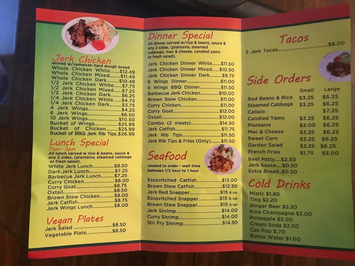 Menu at Irie Jerk Hut 3 restaurant, Country Club Hills