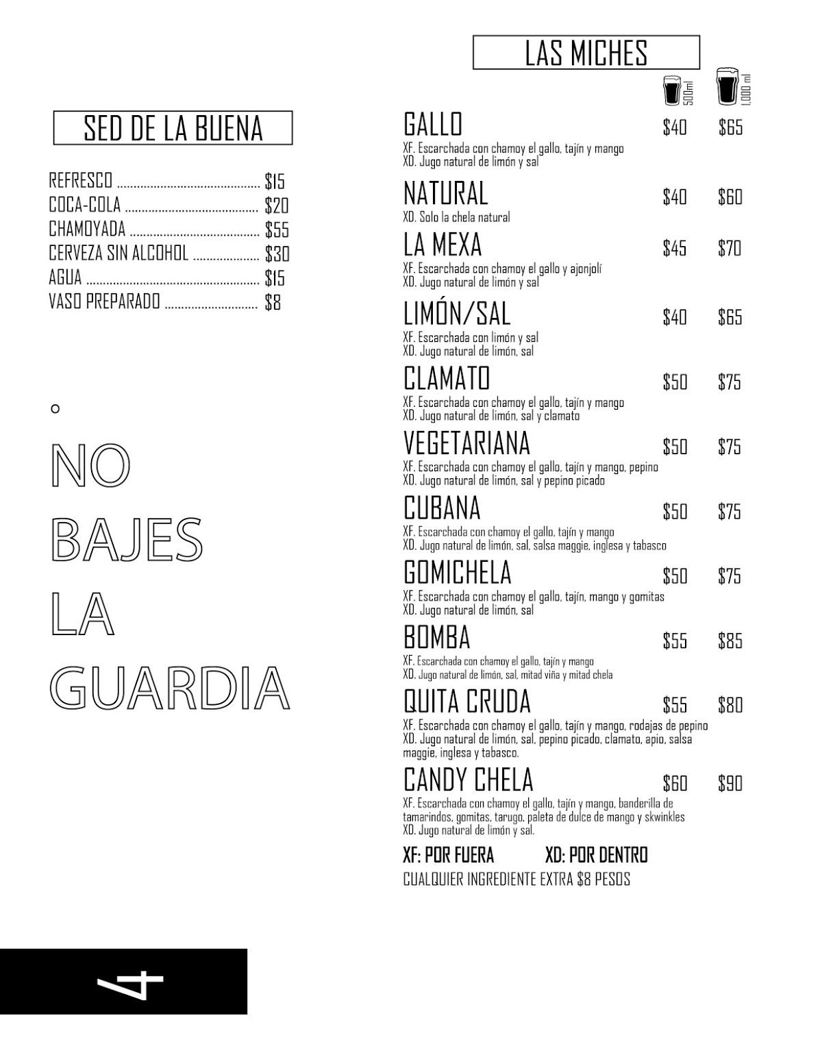Carta del restaurante El Gallo tacos and Wings, Mexico