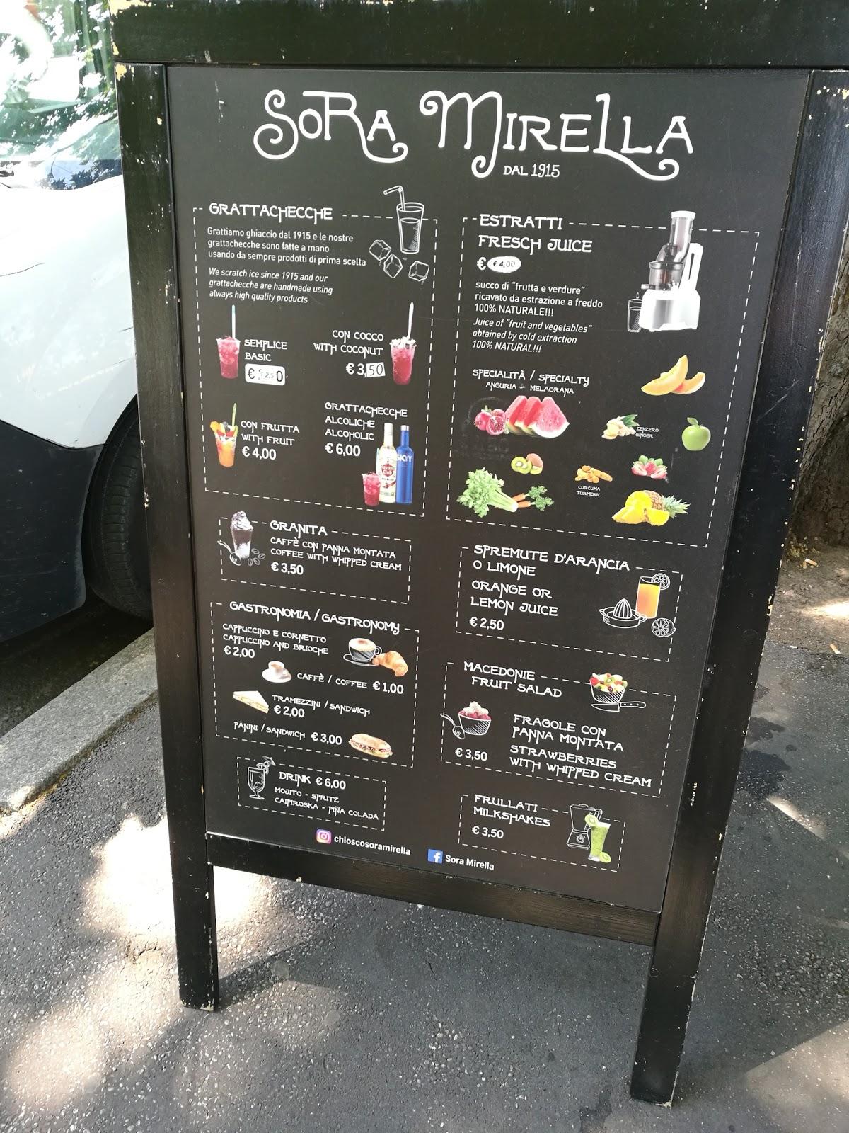 Menu di Sora Mirella ~ La Grattachecca dal 1915 