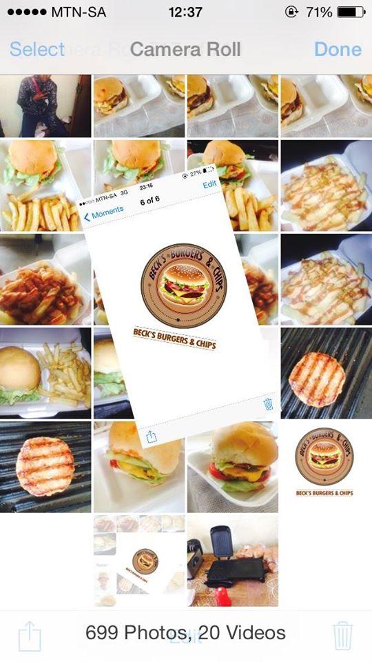 Menu at Beck's Burgers & chips restaurant, Tembisa