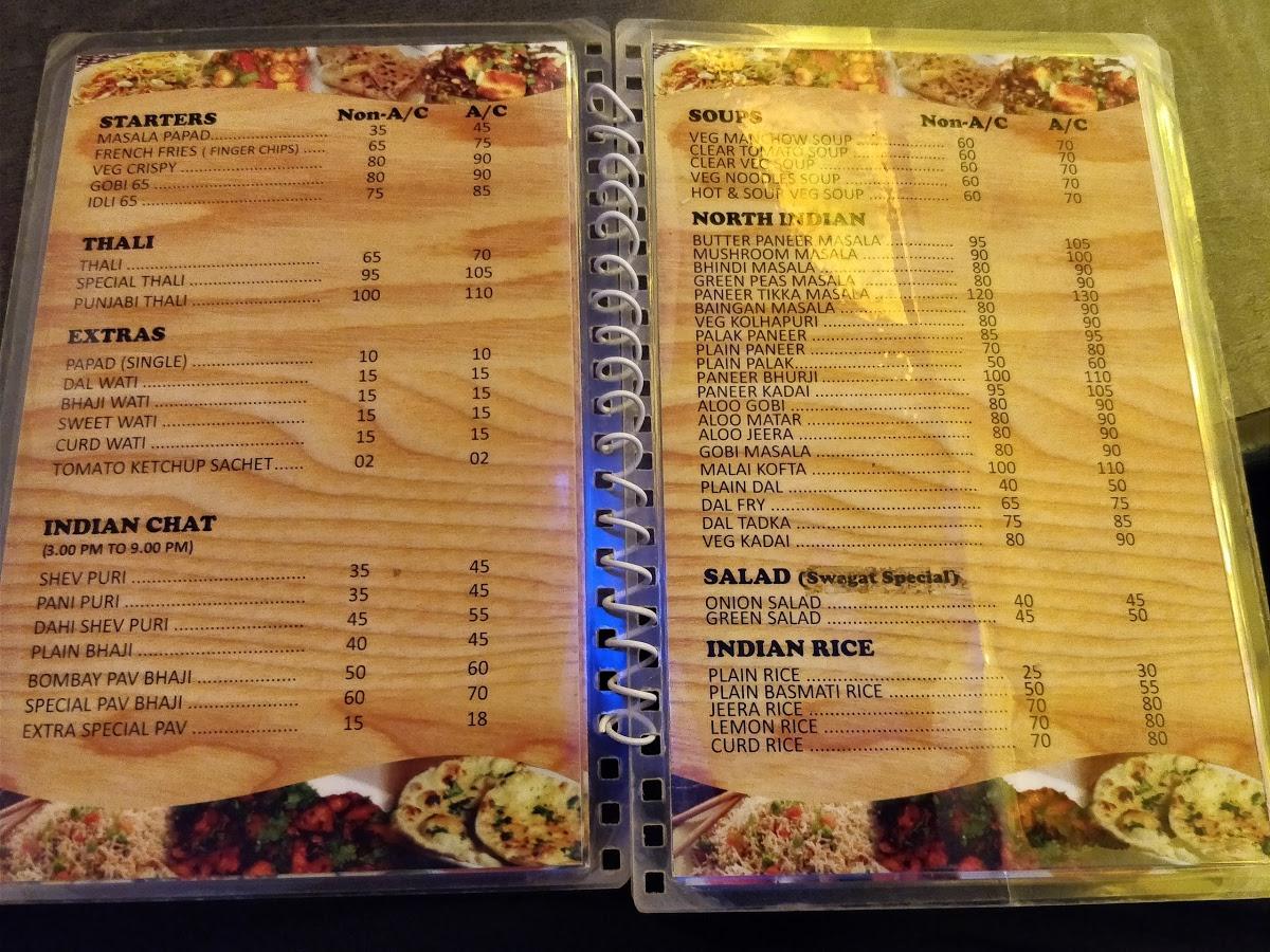 Swagat Restaurant menu