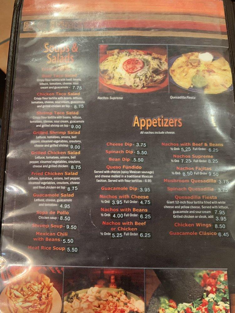 Menu at El Kiosco Mexican Restaurant, Grovetown