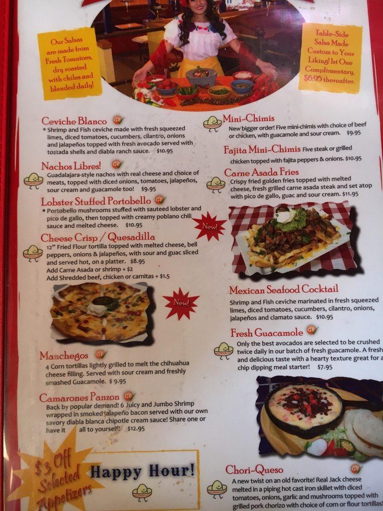 Menu At Guadalajara Mexican Grill Restaurant, Tucson, E Broadway