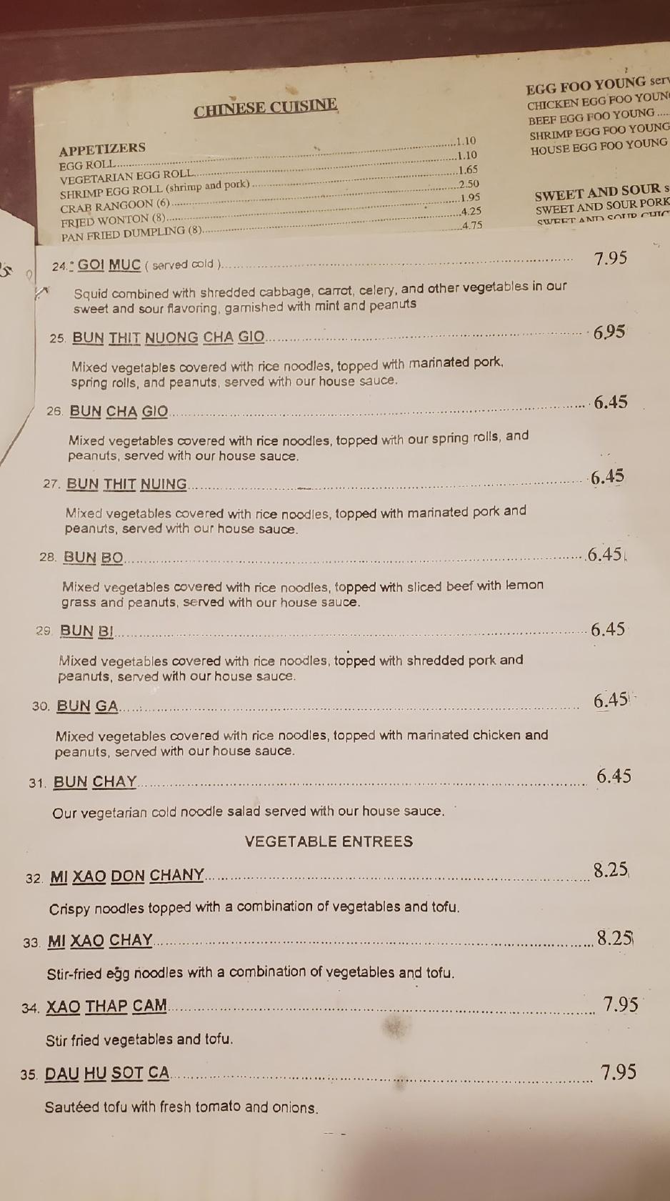Menu at Oriental King Restaurant, Kokomo, 909 Belvedere Dr