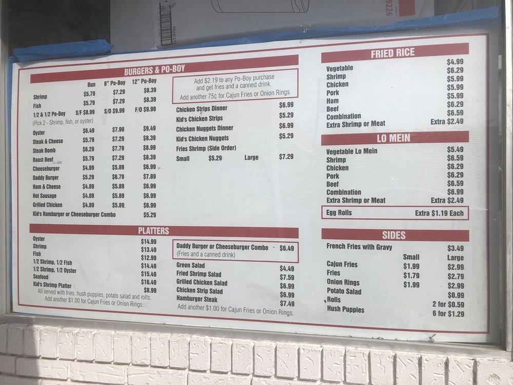 Menu at Ben's Deli restaurant, Gulfport