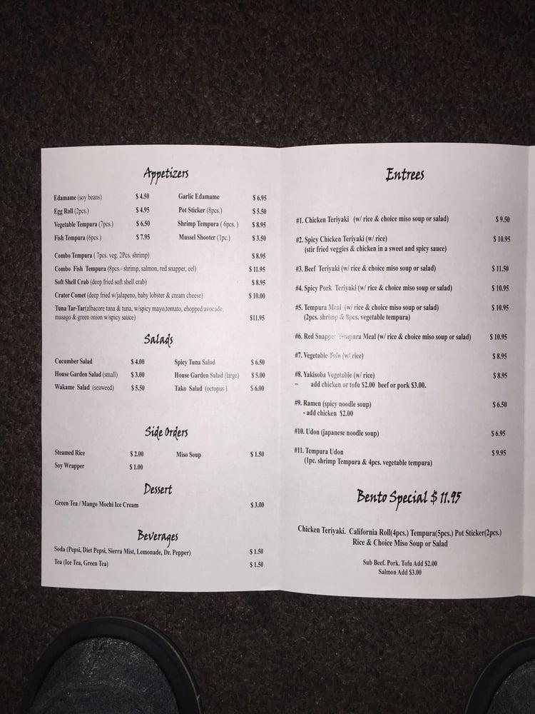 Menu at Zen Zen Sushi and Teriyaki restaurant, Central Point